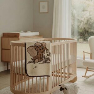 Vaikiška merino vilnos lengva antklodė - pledukas drambliukas, WoolLando