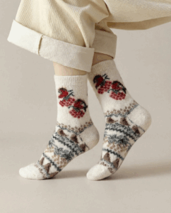 Merino vilnos kojinės BALTA SNIEGENA, WoolLando