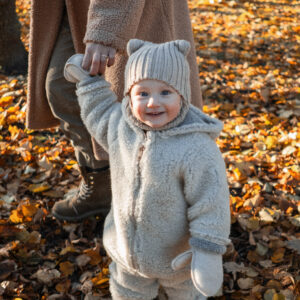 Vaikiškas ėriukų vilnos kreminis kombinezonas, Zaffiro