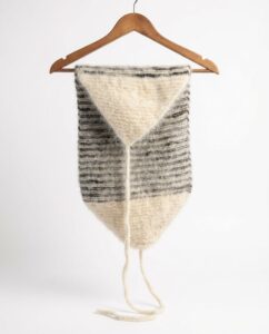 100 proc. Sibiro Haskio šuns vilnos dryžuotas juosmens diržas, WoolLando