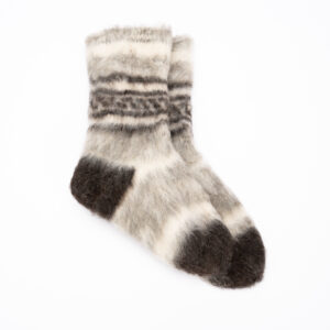 Veltos 100 proc. Sibiro Haskio šuns vilnos margos kojinės, WoolLando
