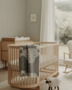 Vaikiškas vilnonis pilkas pledukas AVYTĖ