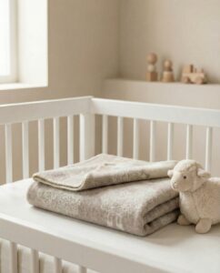 Vaikiškas vilnonis kreminis pledukas AVYTĖ