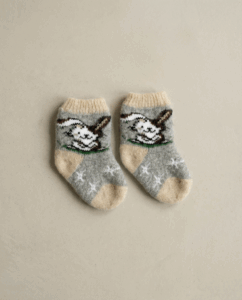 Vaikiškos merino vilnos kojinės RUDAS KIŠKIS, WoolLando