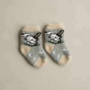 Vaikiškos merino vilnos kojinės RUDAS KIŠKIS, WoolLando