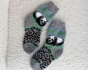 Vaikiškos merino vilnos kojinės PANDUTĖ