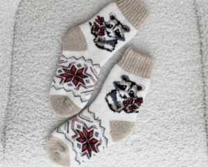 Vaikiškos merino vilnos kojinės MEŠKĖNAS