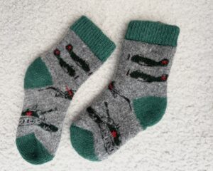Vaikiškos merino vilnos kojinės LEKTUVĖLIAI