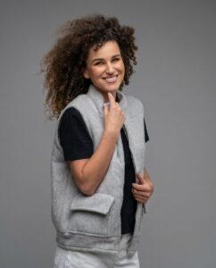 Zaffiro ėriukų vilnos moteriška pilka liemenė LISA