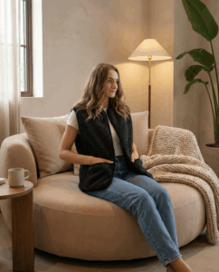 Merino vilnos juoda liemenė 