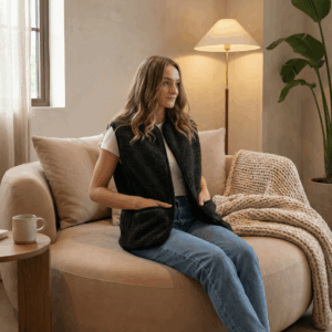 Merino vilnos juoda liemenė "unisex", WoolLando