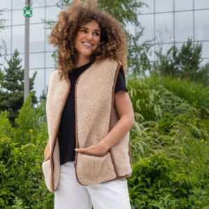 Merino vilnos kreminė liemenė "unisex", WoolLando