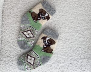 Vaikiškos merino vilnos kojinės ŠUNIUKAS