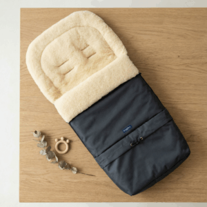 Natūralios vilnos tamsiai pilkas vokelis / miegmaišis kūdikiui su prailginimu, Zaffiro