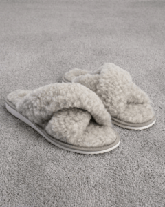 Merino vilnos pilkos atviros šlepetės LIRA, WoolLando