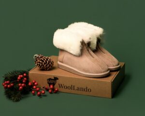 WoolLando moteriški natūralaus kailio atsegami odiniai aulinukai