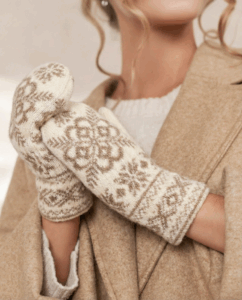 Kumštinės moteriškos merino vilnos baltos pirštinės MILKY, WoolLando