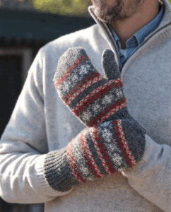 Kumštinės vyriškos merino vilnos pilkos pirštinės NORDIC, WoolLando