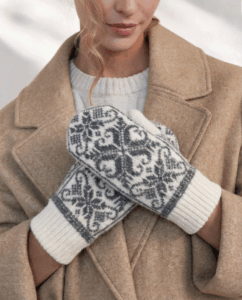 Kumštinės moteriškos merino vilnos pirštinės SNAIGĖ, WoolLando