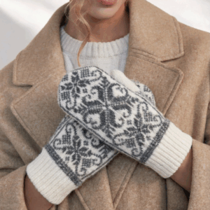 Kumštinės moteriškos merino vilnos pirštinės SNAIGĖ, WoolLando