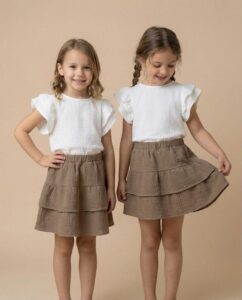 Muslino medvilnės sijonas CINAMONĖ