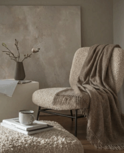 Naujosios Zelandijos avies vilnos pledas LIGHT BROWN, WoolLando