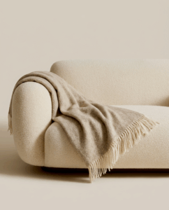 Naujosios Zelandijos avies vilnos pledas STRIPED BROWN, WoolLando