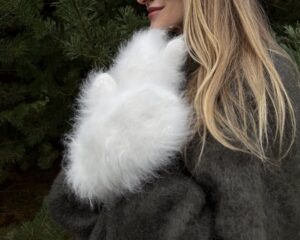 100% angoros triušio vilnos kumštinės pirštinės PREMIUM