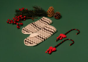 Kumštinės moteriškos merino vilnos pirštinės TRIUFELIS