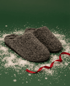 Vyriškos natūralios vilnos pilkos šlepetės VILNIS