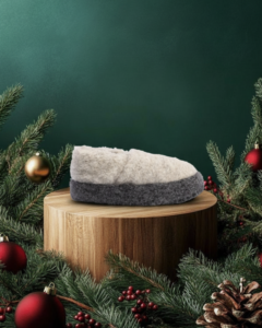 WOOLLAND natūralios merino vilnos aulinukai - šlepetės ŠVINAS