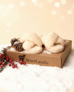 WoolLando merino vilnos baltos atviros šlepetės