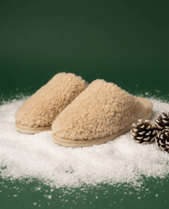 WoolLando merino vilnos kremines šlepetės CAPPUCCINO