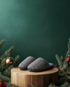 WoolLando natūralios merino vilnos šlepetės GREY