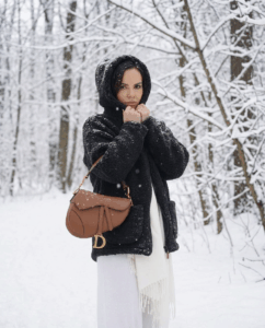 Juoda ėriukų vilnos striukė su gobtuvu zoya unisex, Zaffiro