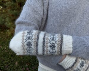 Kumštinės vyriškos merino vilnos baltos pirštinės