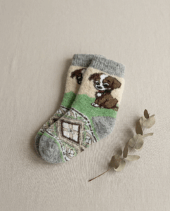 Vaikiškos merino vilnos kojinės ŠUNIUKAS, WoolLando