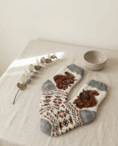 Vaikiškos merino vilnos kojinės VOVERYTĖ, WoolLando