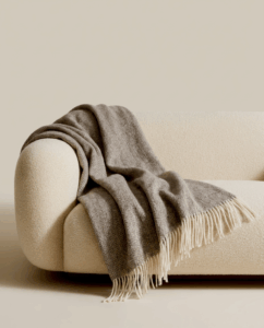 Naujosios Zelandijos avies vilnos pledas HERRINGBONE, WoolLando