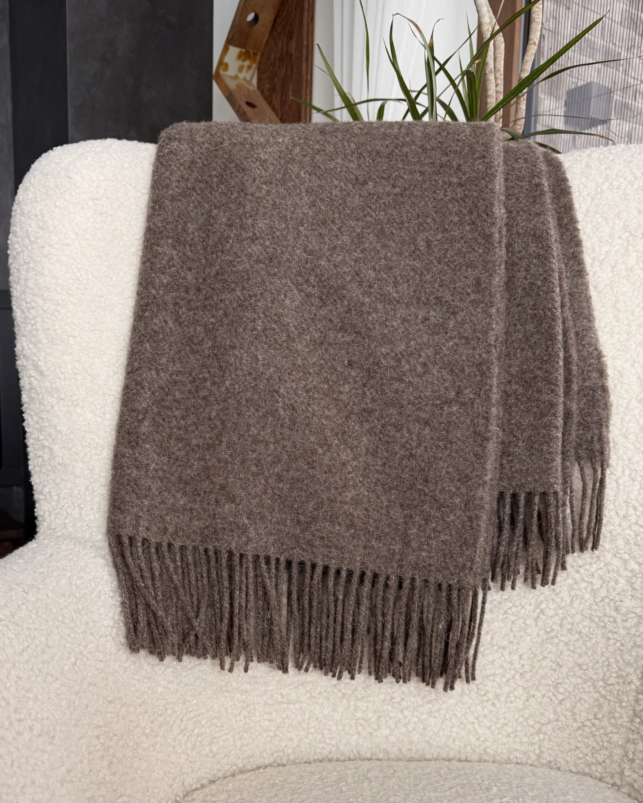 Woollando NEW ZEALAND Premium 100% vilnonis pledas COCOA BROWN