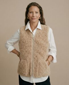 Merino vilnos kreminė liemenė VILĖ 