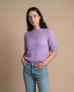 Kids moheros vilnos megztinis PURPLE