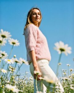 Kid moheros vilnos megztinis BABY PINK