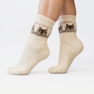 Merino vilnos kojinės WHITE SQUIRREL, WoolLando