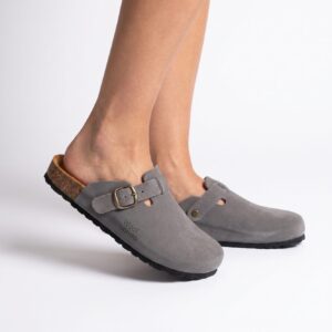 Natūralios odos pilkos šlepetės / sandalai, WoolLando UNISEX